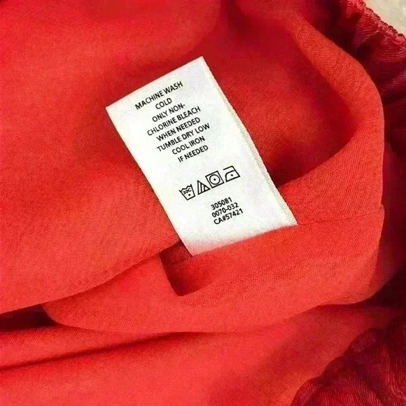 Ann Taylor Red Orange Pink Silky Straight Skirt Moroccan Print size 2 - Picture 6 of 10